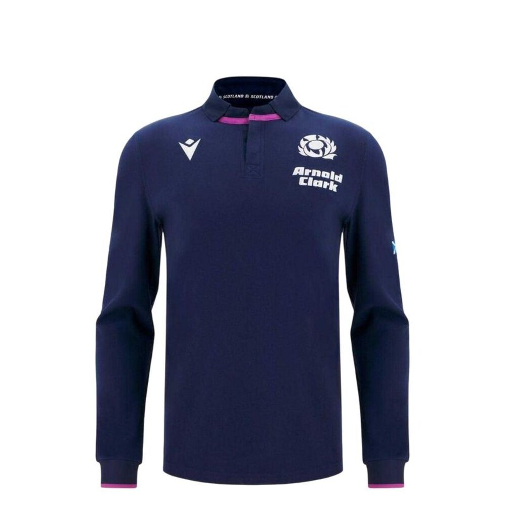 Macron Childrens/Kids Scotland RU Cotton Rugby Shirt / Navy
